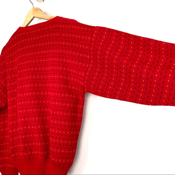 Vintage overside long sleeve Red soft knit sweater - Picture 4 of 8